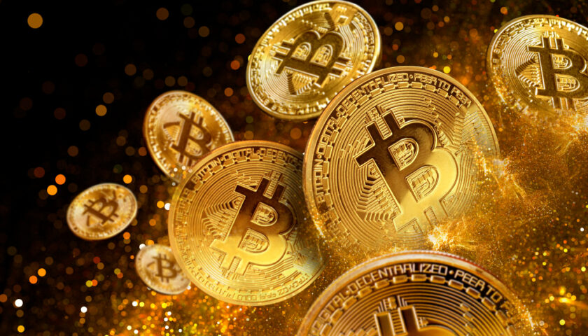 des pièces de bitcoin