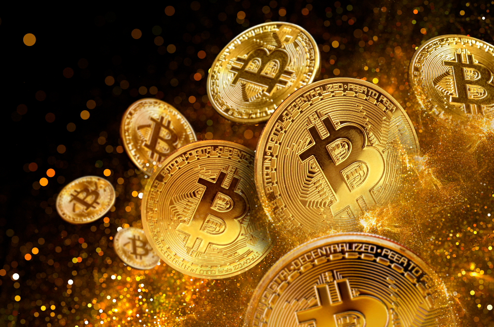 des pièces de bitcoin